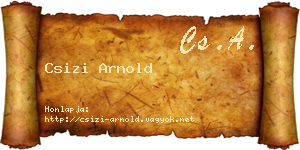 Csizi Arnold névjegykártya